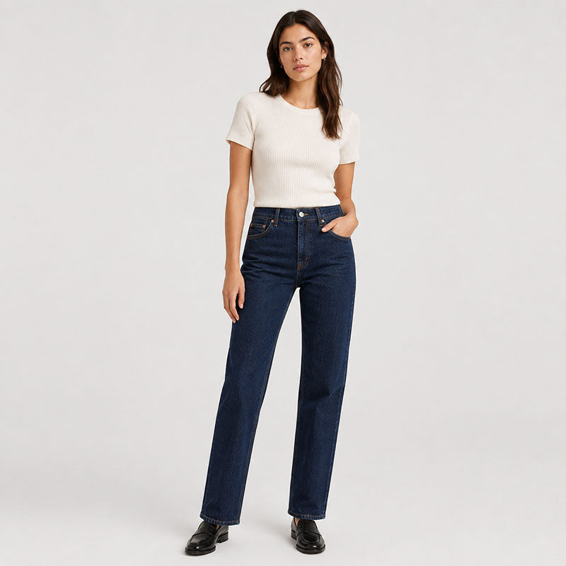 Harper Dark-Wash Straight-Leg Jeans