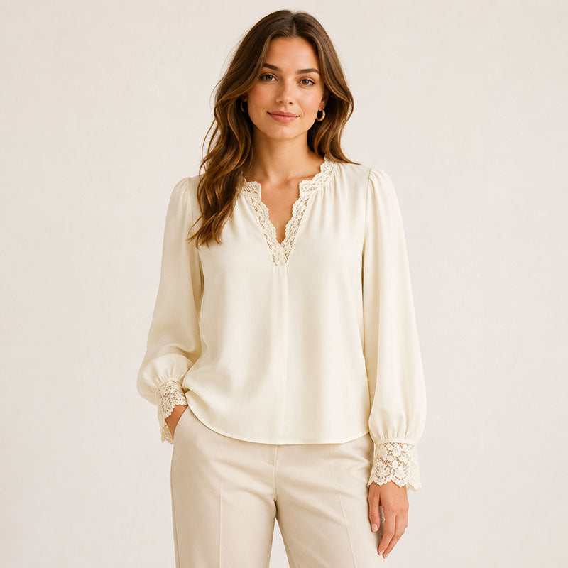 Sienna Lace-Trim Blouse